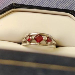 Sterling Silver Garnet Ring